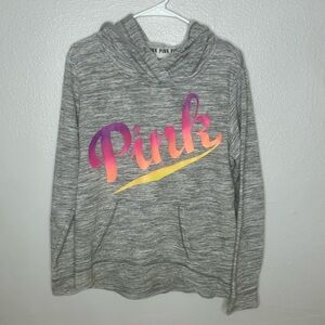 Victoria's Secret PINK Ombre Logo Heathered Gray Pullover